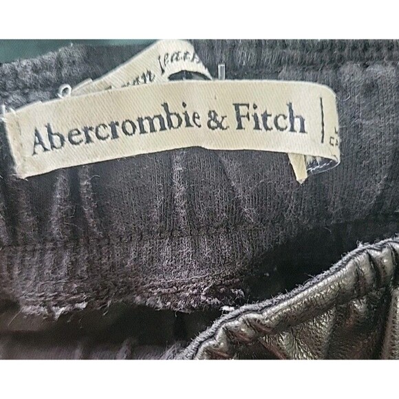Abercrombie & Fitch Jogger Pant Women XS Black Vegan Leather High Waisted Casual - Picture 5 of 14
